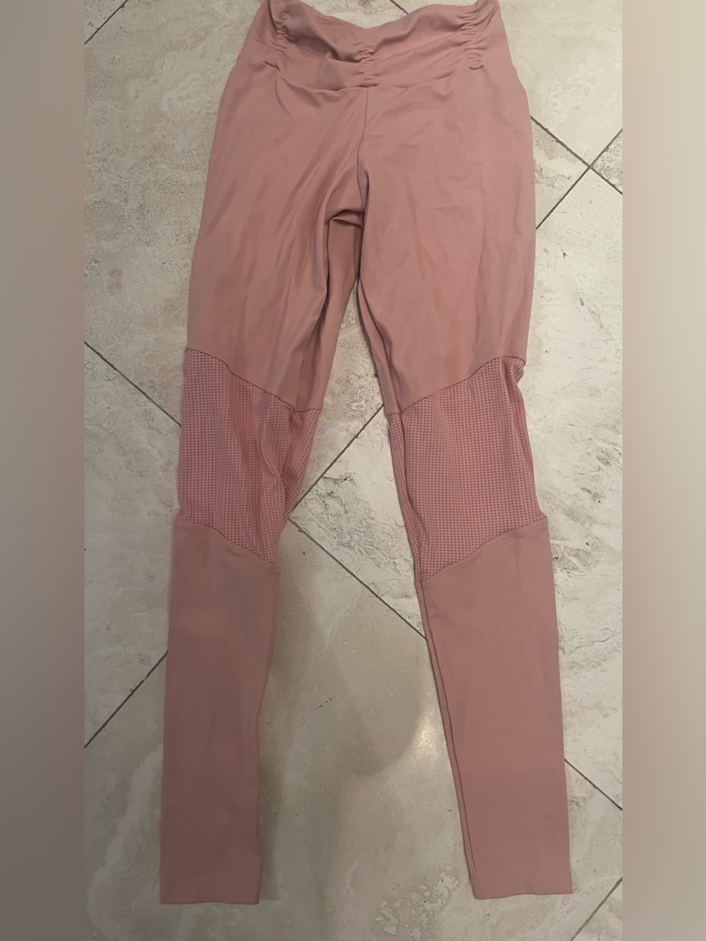 Scrunch Butt Perforated Panel Leggings - Dusty Rose